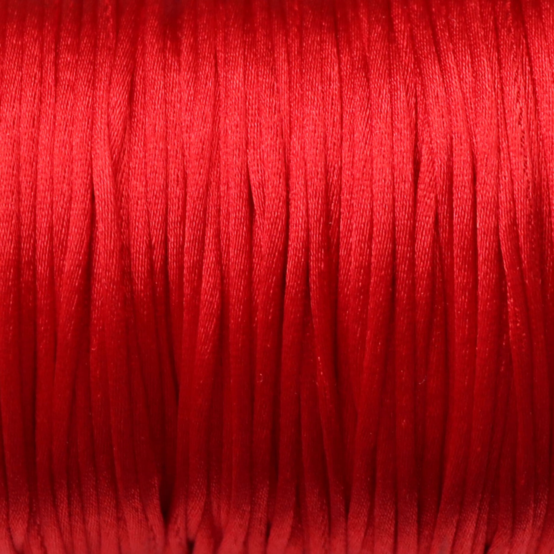 Szatén selyem zsinór, piros, 1,5 mm