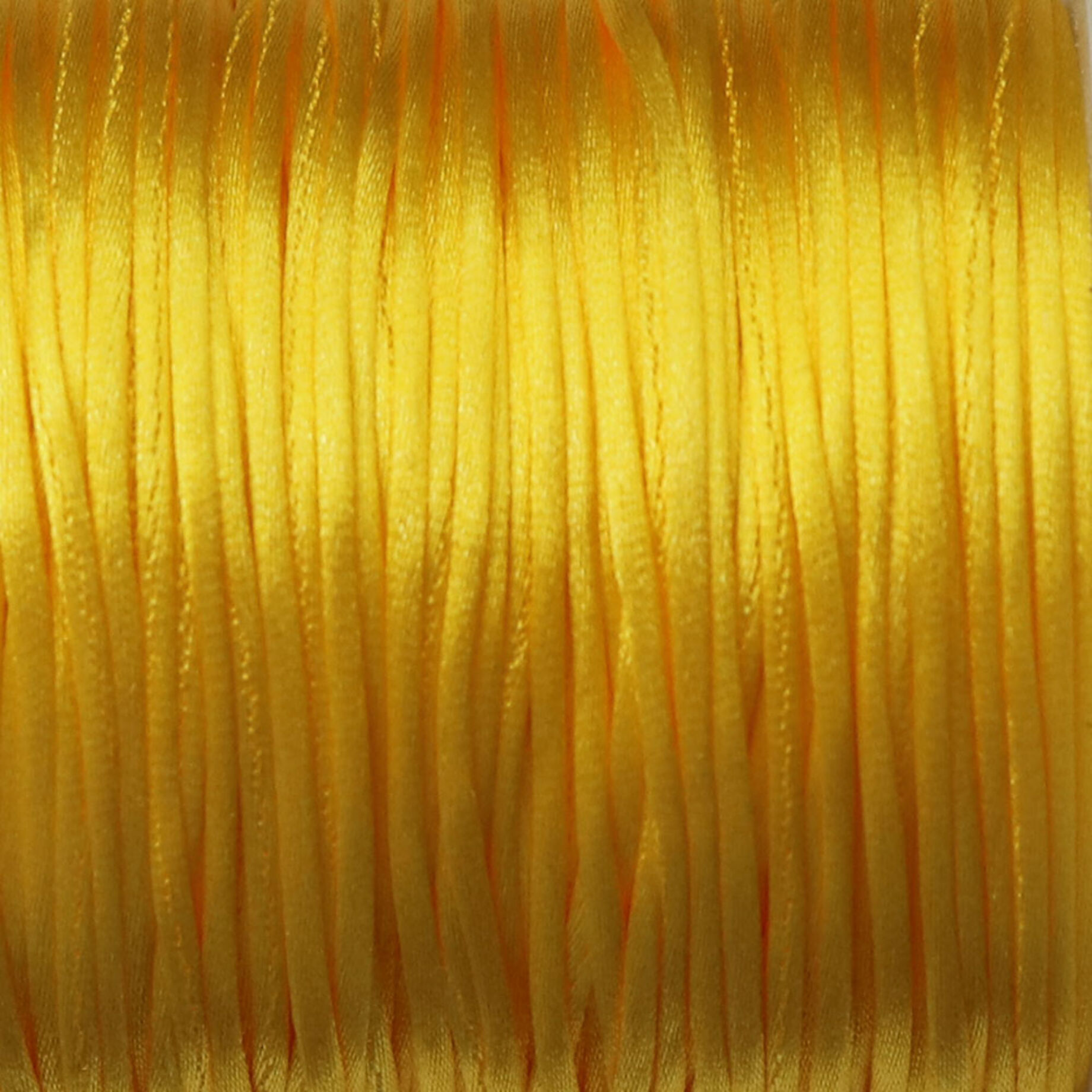 Szatén selyem zsinór, sárga, 1,5 mm