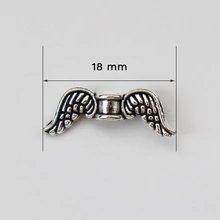 Angyalszárny antik ezüst színű, 18 mm (5 db)