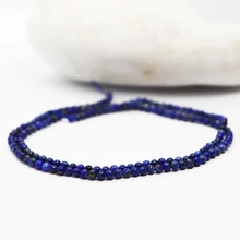 Lápisz Lazuli 2 mm ásványgyöngy, egész szál