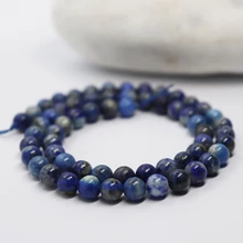 Lápisz Lazuli 6 mm ásványgyöngy, egész szál