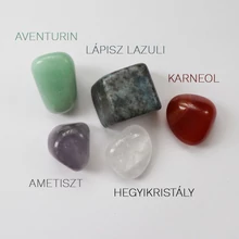 Ametiszt, karneol, aventurin, lápisz lazuli, hegyikristály marokkő