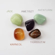 Ametiszt, karneol, aventurin, jáde, tigrisszem marokkő
