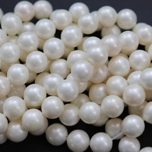 Shell Pearl krémfehér gyöngyfüzér, 8 mm egész szál