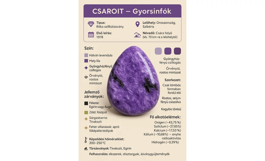 Csaroit – a ritka lila csoda a föld mélyéről