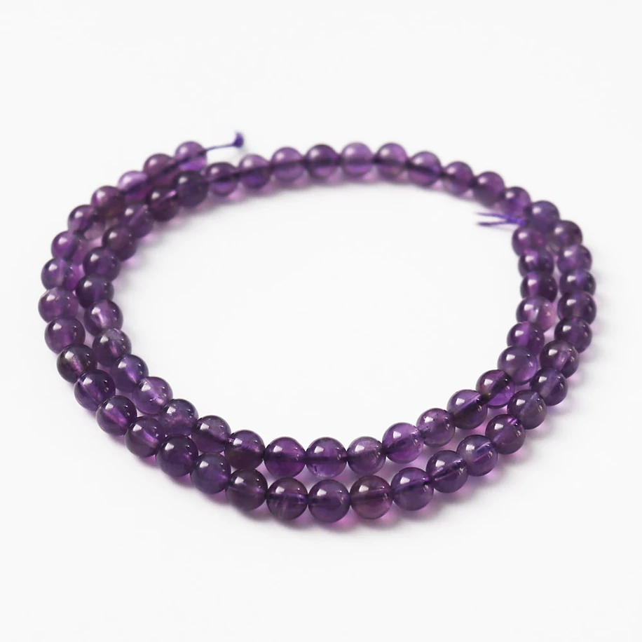 Ametiszt "A" ásványgyöngy, 6 mm, egész szál