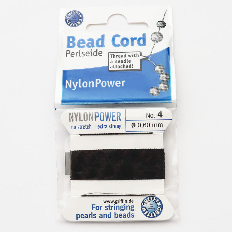 Bead Cord fűzőszál, nejlon, fekete, 0,60 mm nylon