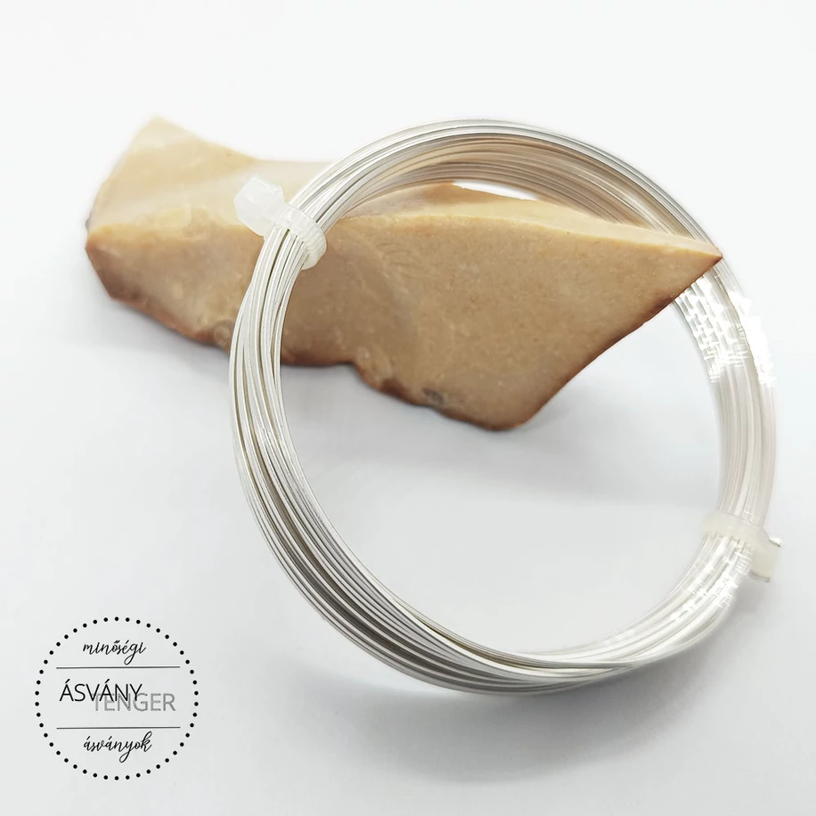 Ékszerdrót 0,8 mm négyzet ezüstözött rézdrót