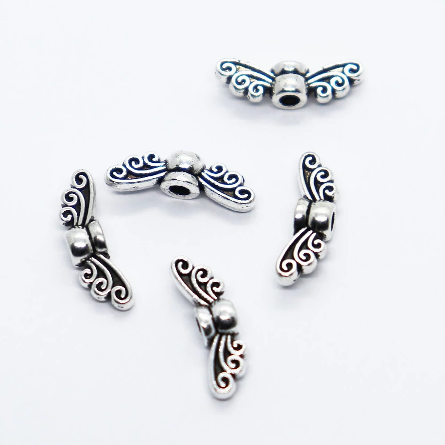 Angyalszárny antik ezüst színű 14 mm (5 db)