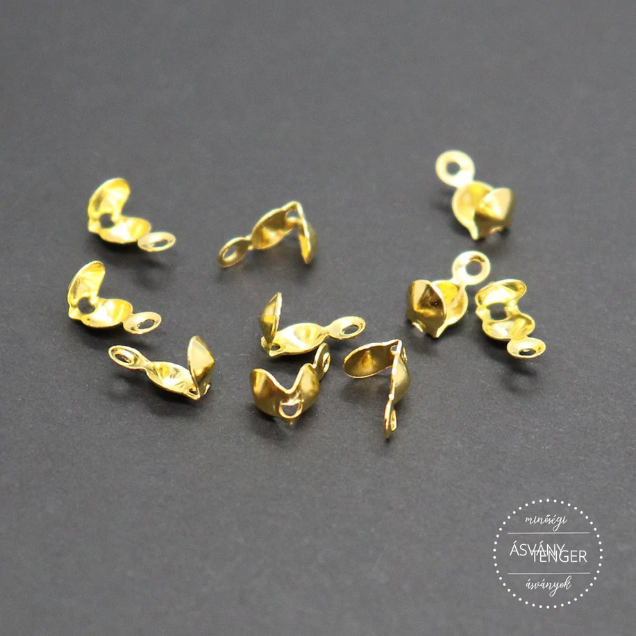 Csomórejtő arany színű (feles rögzítés)) 8 × 4 mm (10 db)