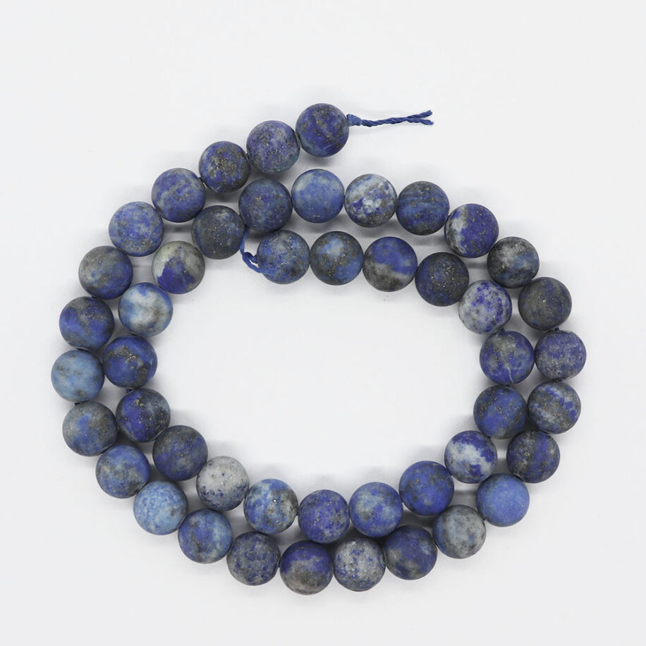 Lápisz Lazuli matt ásványgyöngy, 8 mm, egész szál