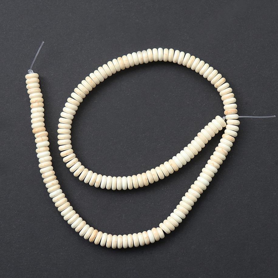 Magnezit heishi 6 mm gyöngyfüzér 