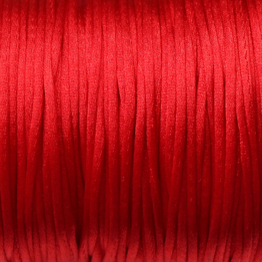 Szatén selyem zsinór, piros, 1,5 mm
