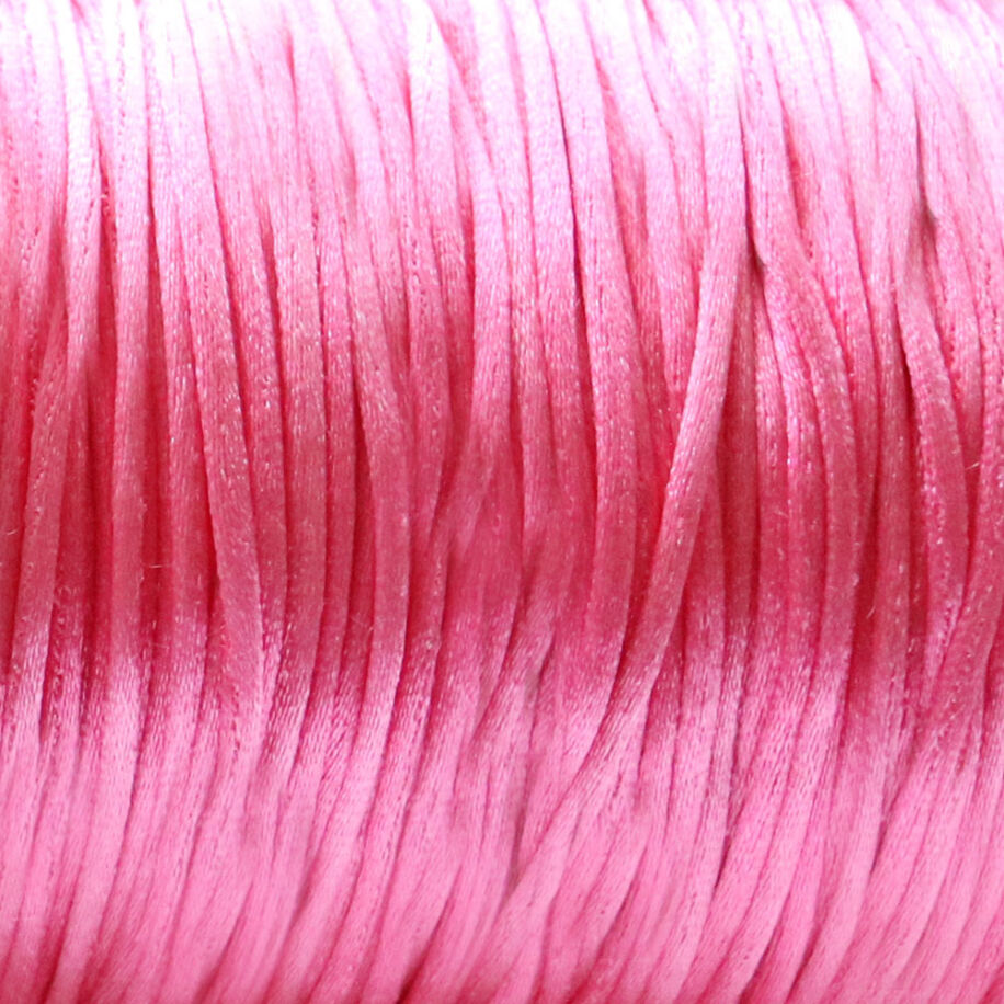 Szatén selyem zsinór, rózsaszín, 1,5 mm